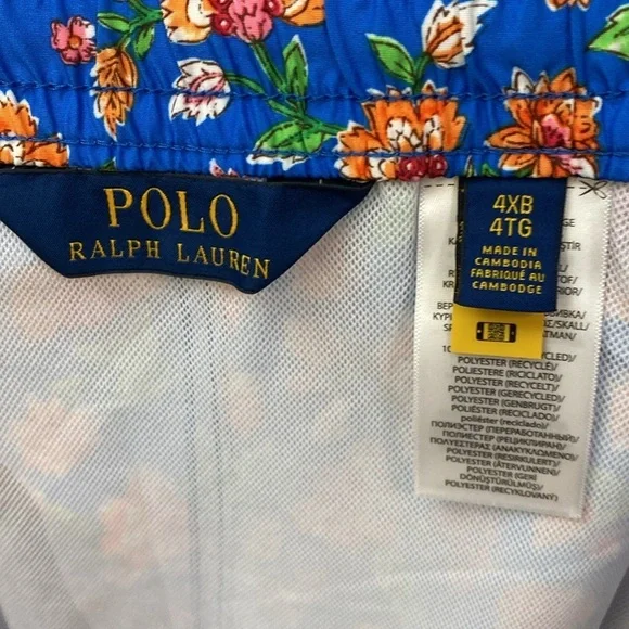 New! Polo Ralph Lauren Floral Print Swim Trunks size 4XB - Picture 6 of 6